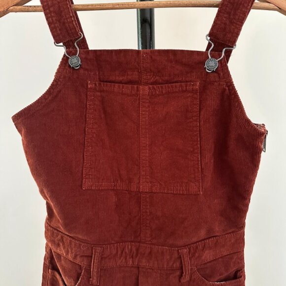 Lucky Brand Corduroy Flare Leg Retro Slim Fit Overalls - Picture 5 of 5